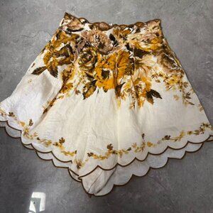 Zimmermann yellow floral shorts, size 1